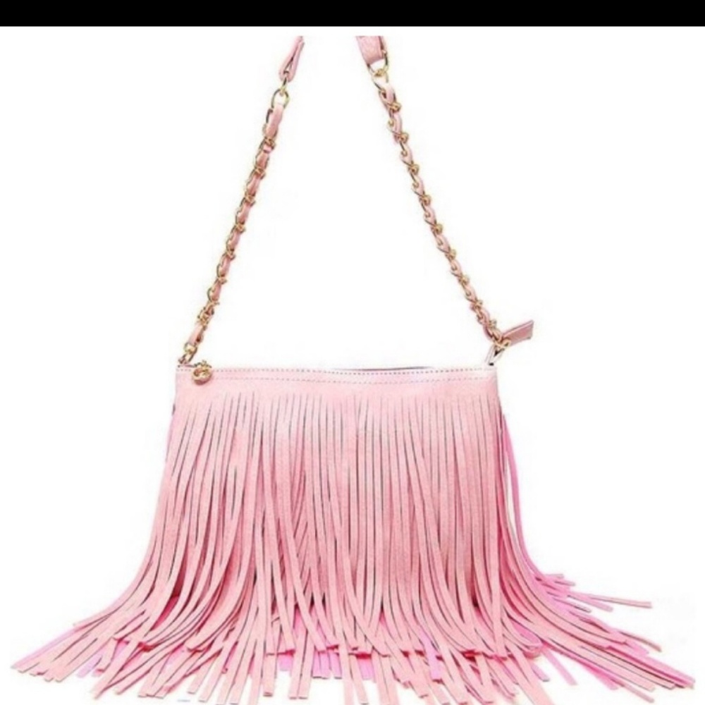 Pink Tassell leather bobo crossbody - Picture 2 of 4